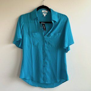 Express portofino shirt, short sleeve, size small, NWT, teal color